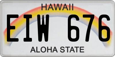 HI license plate EIW676