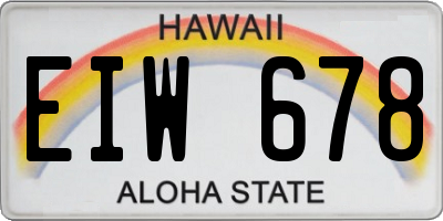 HI license plate EIW678