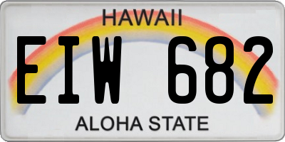 HI license plate EIW682