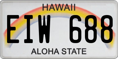HI license plate EIW688