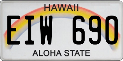 HI license plate EIW690