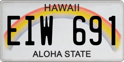 HI license plate EIW691
