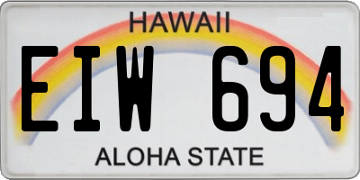 HI license plate EIW694