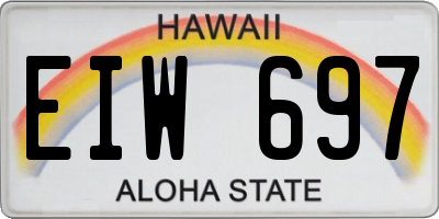 HI license plate EIW697