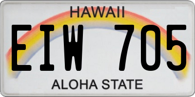 HI license plate EIW705