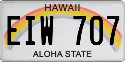 HI license plate EIW707
