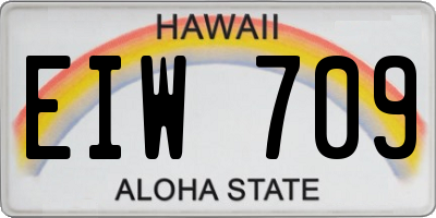 HI license plate EIW709