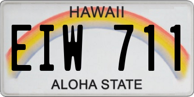 HI license plate EIW711