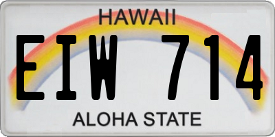 HI license plate EIW714