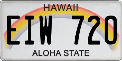 HI license plate EIW720