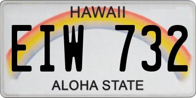 HI license plate EIW732