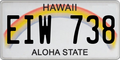 HI license plate EIW738