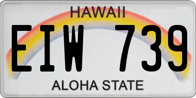 HI license plate EIW739