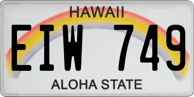 HI license plate EIW749