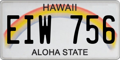 HI license plate EIW756