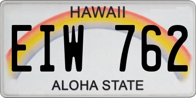 HI license plate EIW762