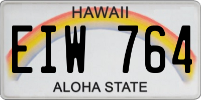 HI license plate EIW764