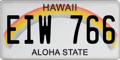 HI license plate EIW766