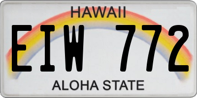 HI license plate EIW772