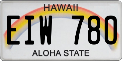 HI license plate EIW780