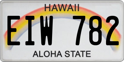 HI license plate EIW782