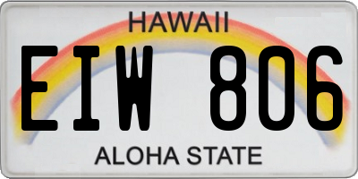 HI license plate EIW806