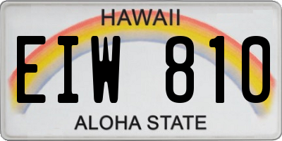 HI license plate EIW810