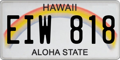 HI license plate EIW818