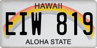 HI license plate EIW819