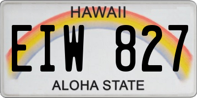 HI license plate EIW827