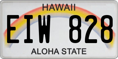 HI license plate EIW828