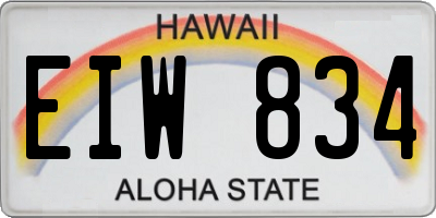 HI license plate EIW834