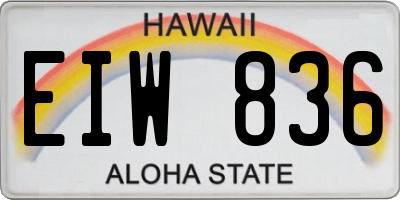 HI license plate EIW836