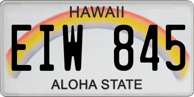 HI license plate EIW845