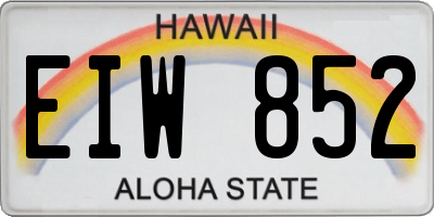 HI license plate EIW852