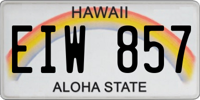 HI license plate EIW857