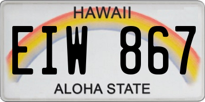 HI license plate EIW867