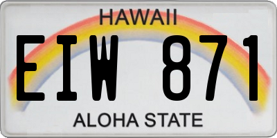 HI license plate EIW871