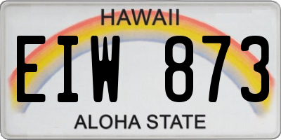 HI license plate EIW873