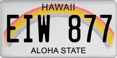 HI license plate EIW877
