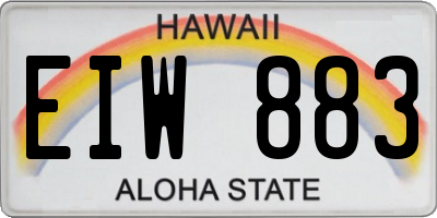 HI license plate EIW883