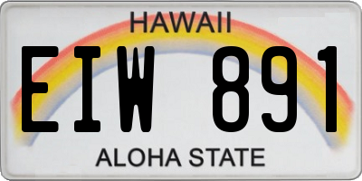 HI license plate EIW891