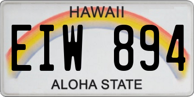 HI license plate EIW894