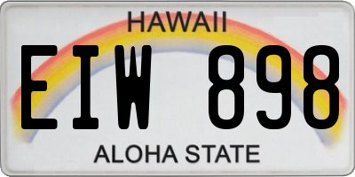 HI license plate EIW898