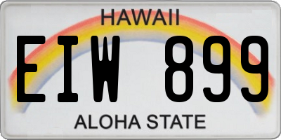 HI license plate EIW899