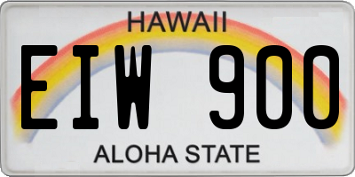 HI license plate EIW900