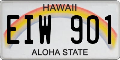 HI license plate EIW901