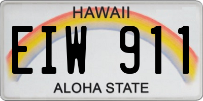 HI license plate EIW911