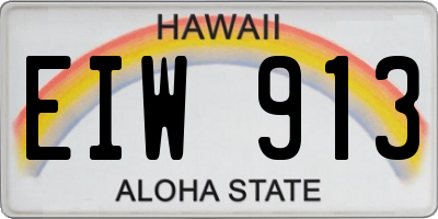HI license plate EIW913