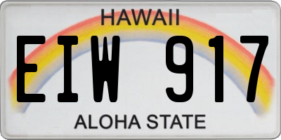 HI license plate EIW917
